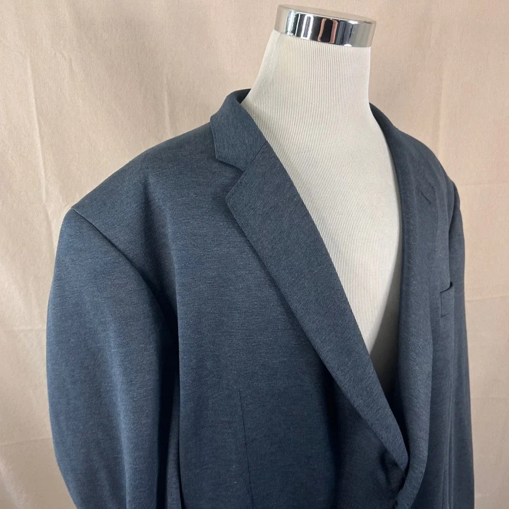 SYNRGY 3XL 54 56 Sport Coat Poly Rayon Blend Blue Two Button  Vented Formal
